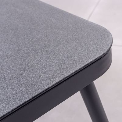 Cadre en aluminium AJUNION Tissage à la corde Meubles de jardin Salon canapé avec plateau de table HPL