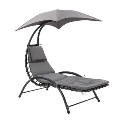 Chaise de balançoire en métal extérieur plage patio jardin hamac avec un auvent 118*171*165 cm