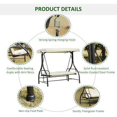 AJUNION Chaise en acier à charpente et hamac pour jardin de patio 150 kg capacité de poids