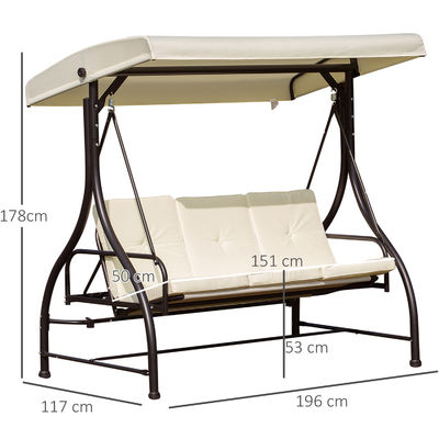 AJUNION Chaise en acier à charpente et hamac pour jardin de patio 150 kg capacité de poids