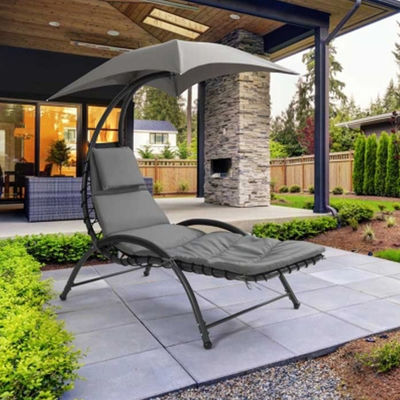 Chaise de balançoire en métal extérieur plage patio jardin hamac avec un auvent 118*171*165 cm