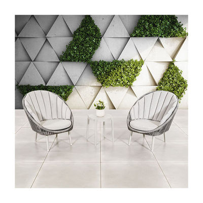 Meubles de jardin de balcon 3 pièces en aluminium ensemble de salon avec table de côté par AJUNION