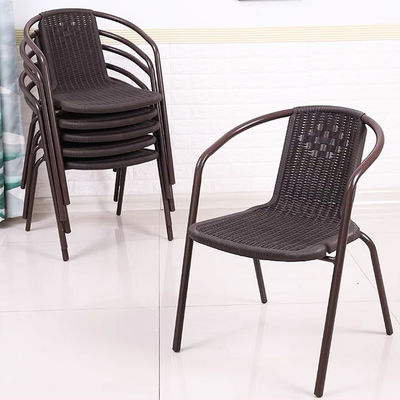 Hôtel jardin balcon plage fauteuil empilable fauteuil à manger tissé en PE en rotin