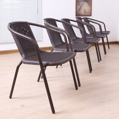Hôtel jardin balcon plage fauteuil empilable fauteuil à manger tissé en PE en rotin