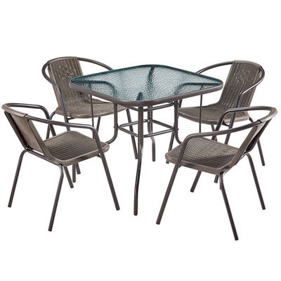 Hôtel jardin balcon plage fauteuil empilable fauteuil à manger tissé en PE en rotin