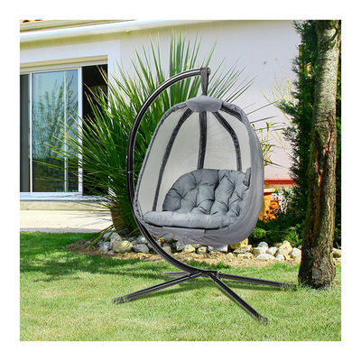 Meubles d'extérieur essentiels AJUNION Chaise à œufs pliable suspendue avec coussin en polyester