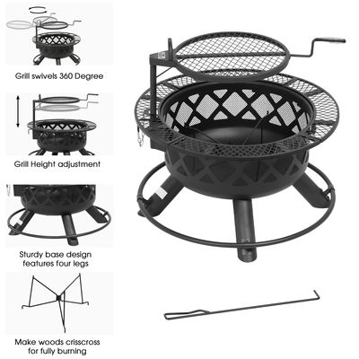 Jardin extérieur AJUNION Grille de cuisson amovible 27 livres