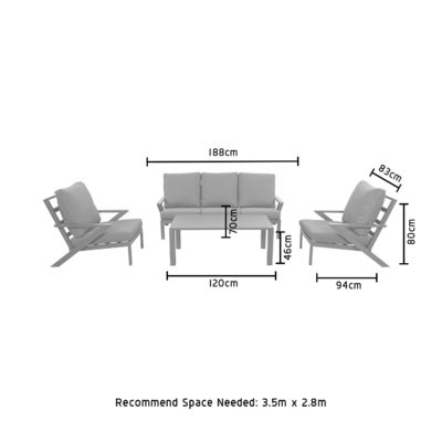 Cadre en aluminium AJUNION 4 pièces ensemble de meubles d'extérieur pour les installations de loisirs et le patio