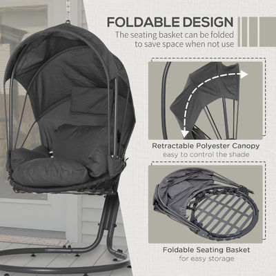AJUNION Chaise à œufs pliable et support La combinaison parfaite pour les meubles d'extérieur