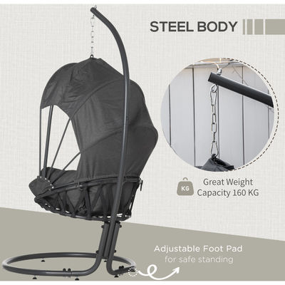AJUNION Chaise à œufs pliable et support La combinaison parfaite pour les meubles d'extérieur