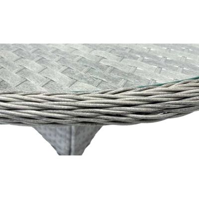 9 sièges, salle à manger extérieure avec table ronde et coussins par AJUNION Rattan Furniture