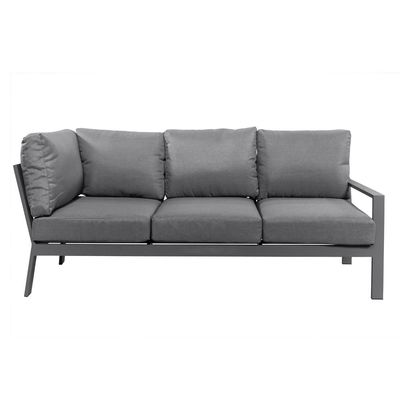Couchette de jardin en forme de L moderne en aluminium avec table basse Taille L 120 x W60 x H45cm