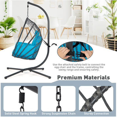 Chaise suspendue en acier à charpente lourde de design moderne avec tissu polyester