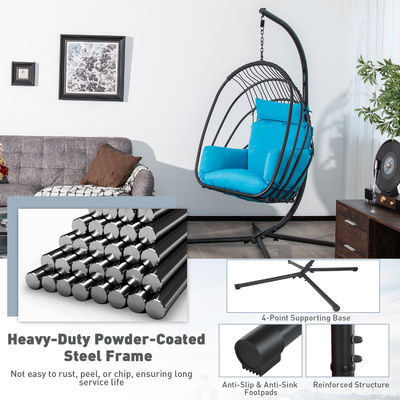 Chaise suspendue en acier à charpente lourde de design moderne avec tissu polyester