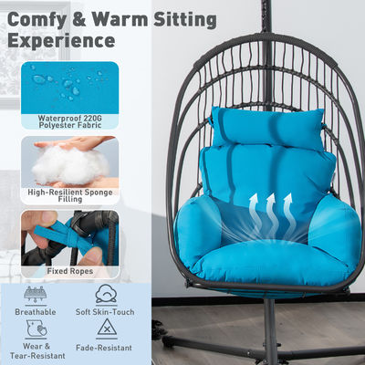 Chaise suspendue en acier à charpente lourde de design moderne avec tissu polyester