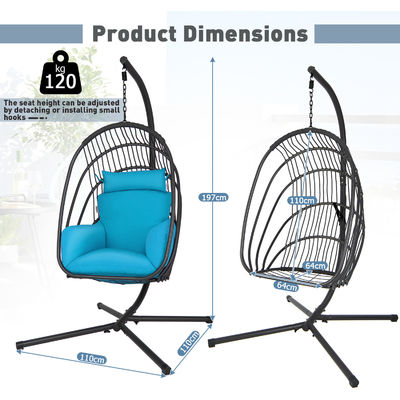 Chaise suspendue en acier à charpente lourde de design moderne avec tissu polyester