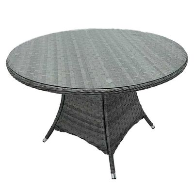 Table ronde meubles de salle à manger extérieure Wicker Rattan jardin ensemble pour 4 places par AJUNION