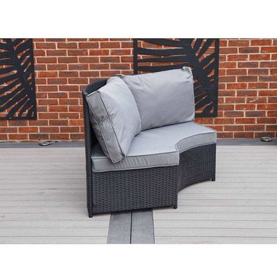 AJUNION 8 sièges Rattan rond Meubles de jardin Set à manger avec une épaisseur de coussin de 10 cm