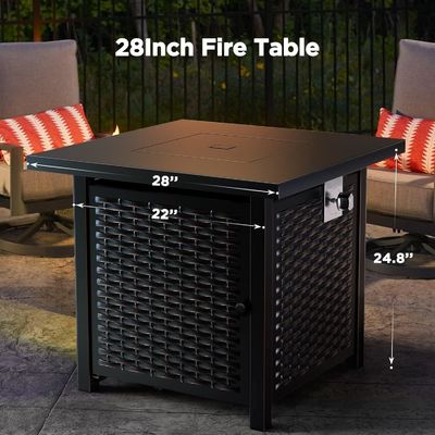 Tableau de combustion en propane extérieur de 28"D x 28"W x 25"H Carré 50000 BTU d'acier sans fumée