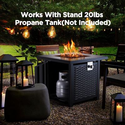 Tableau de combustion en propane extérieur de 28"D x 28"W x 25"H Carré 50000 BTU d'acier sans fumée