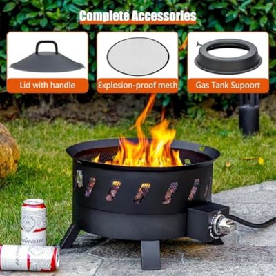 La cour doit avoir une union de 17,3 pouces portable de propane fossé de feu pour le camping à l'extérieur