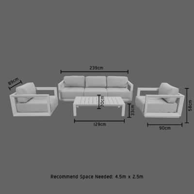 Meubles de patio modulaires en aluminium AJUNION 4 pièces canapé de salon extérieur