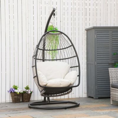 Design pliable pour l' extérieur suspendu, fauteuil d' oeuf avec support, mobilier extérieur