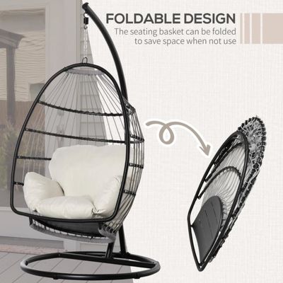 Design pliable pour l' extérieur suspendu, fauteuil d' oeuf avec support, mobilier extérieur