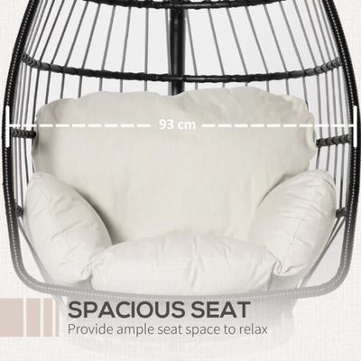 Design pliable pour l' extérieur suspendu, fauteuil d' oeuf avec support, mobilier extérieur
