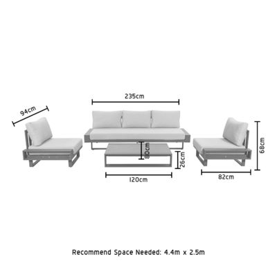 AJUNION Couchette en aluminium de luxe Meubles avec table basse Taille L 120 x W80 x H26cm