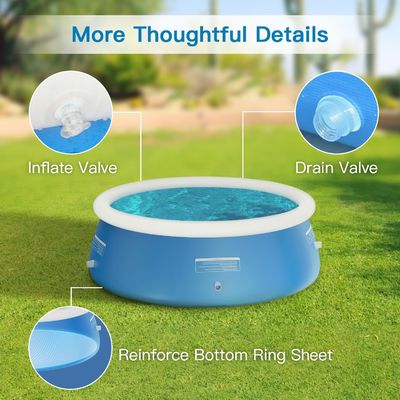 Une piscine familiale en PVC ronde de 12 pieds x 33 pouces