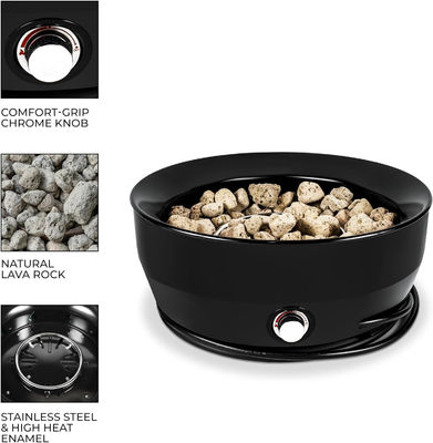Pôle de feu à gaz non fumé ronde 24,2 &quot;D x 24,2 &quot;W x 11,1 &quot;H 60000 BTU pour le camping en plein air