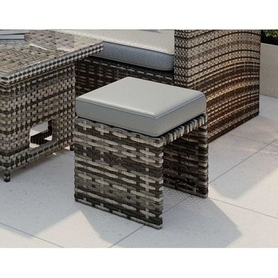 AJUNION Meubles de jardin en rotin en PE avec table à manger montante L96xW49xH35cm
