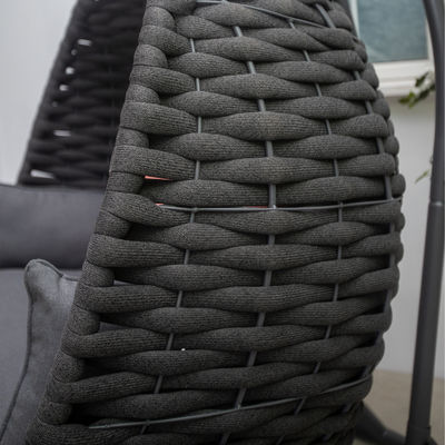 80 kg Capacité de chargement Chaise swing à œufs à double siège en rotin PE pour meubles extérieurs de luxe