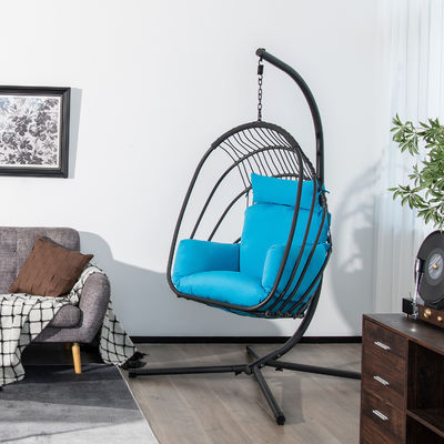 80 kg Capacité de chargement Chaise swing à œufs à double siège en rotin PE pour meubles extérieurs de luxe