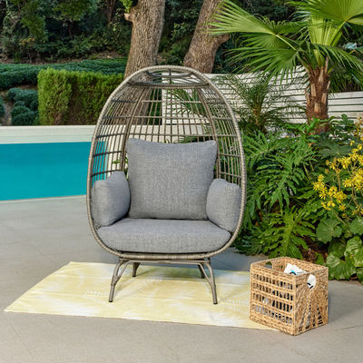 80 kg Capacité de chargement Chaise swing à œufs à double siège en rotin PE pour meubles extérieurs de luxe