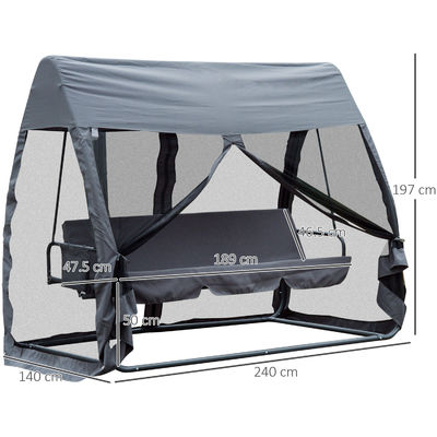 Transformez votre espace extérieur avec un fauteuil pivotant à 3 places et un lit en hamac de AJUNION