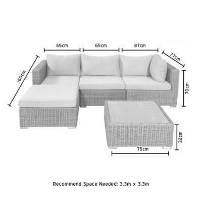 Meubles d'extérieur AJUNION Ensemble de jardin moderne en PE Rattan Meubles de patio ensemble de vigne ronde