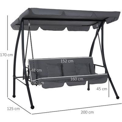 Améliorez votre patio avec AJUNION 3 sièges fauteuil swing jardin hamac 30kg limite de poids