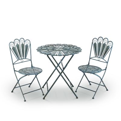 Table et chaise pliables, ensemble de patio, ensemble de bistrot inspiré du paon, pour tout rassemblement