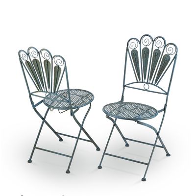 Table et chaise pliables, ensemble de patio, ensemble de bistrot inspiré du paon, pour tout rassemblement