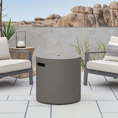 24"L x 24"W x 23,5"H AJUNION Ronde en acier gaz propane foyer pour extérieur sans fumée