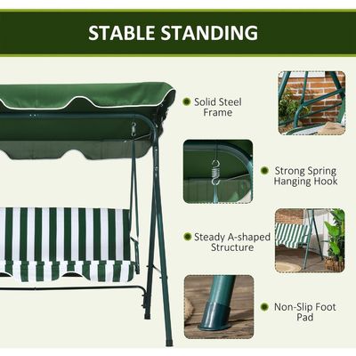 Chaise d'équitation en métal de jardin extérieur avec un auvent et un design élégant