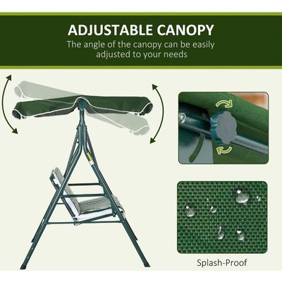 Chaise d'équitation en métal de jardin extérieur avec un auvent et un design élégant