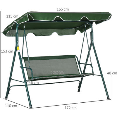 Chaise d'équitation en métal de jardin extérieur avec un auvent et un design élégant