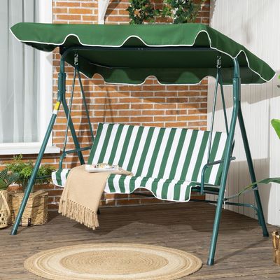 Chaise d'équitation en métal de jardin extérieur avec un auvent et un design élégant