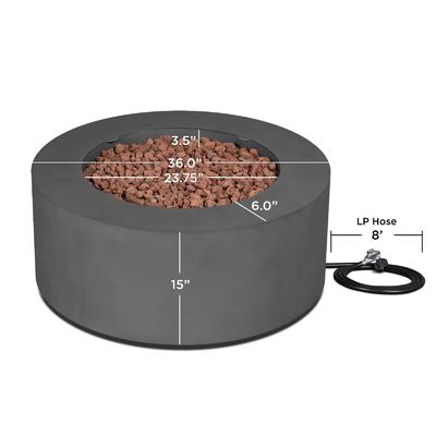 Table de la fosse à feu extérieure au gaz de propane de 36 "L x 36" W x 15 "H