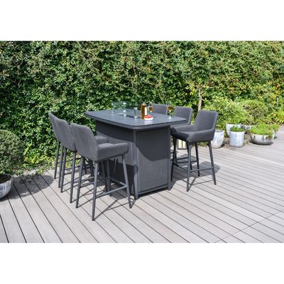 Ensemble de bar extérieur de luxe Meubles en aluminium Meubles de jardin Ensemble de salle à manger avec foyer 87kg