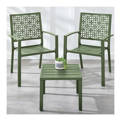 Meubles d'extérieur AJUNION Moderne en acier KD cadre de jardin ensemble chaise empilable ensemble de bistro