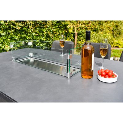 Ensemble de bar extérieur de luxe Meubles en aluminium Meubles de jardin Ensemble de salle à manger avec foyer 87kg